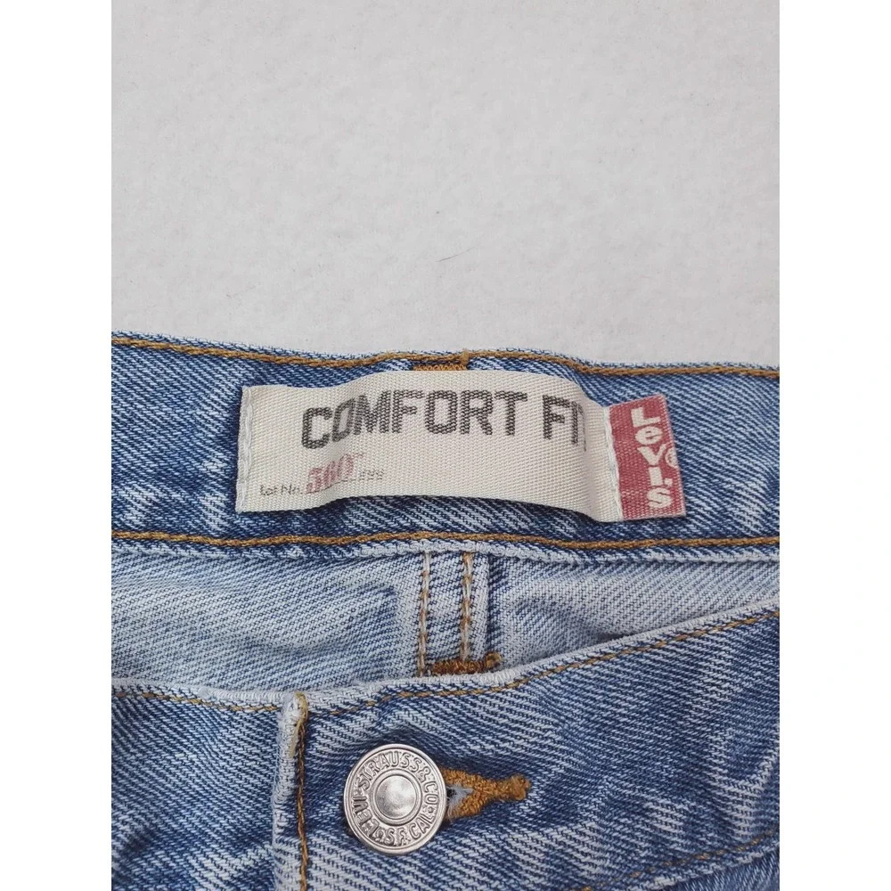 Levis 560 Jeans Mens 38x30 Blue Light Wash Comfort Fit Relaxed Tapered Denim Y2K